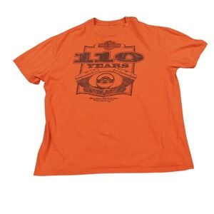 Harley Davidson Shirt Men 48 Orange 2 Sides Motorcycles El Paso Texas 110‎ Years